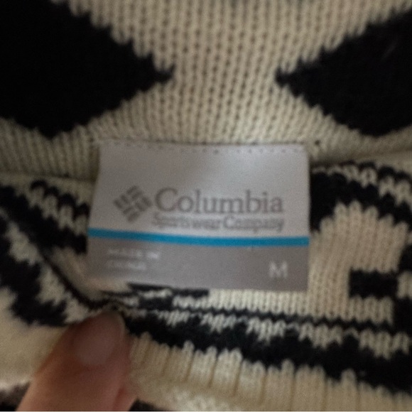 Columbia Women’s Fair Isle Knit Turtleneck Sweater – Cream & Black – Size M - Picture 3 of 5